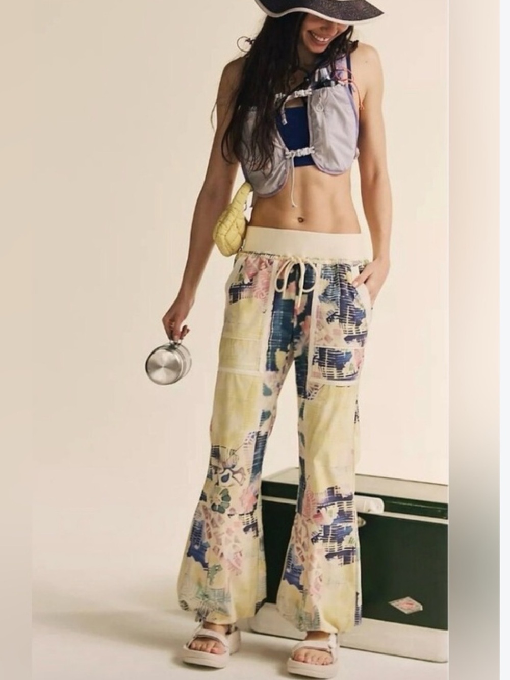 NWT FP Movement Cascade Cool Climber Printed Pants Colorway  Bali Patchwork  XS